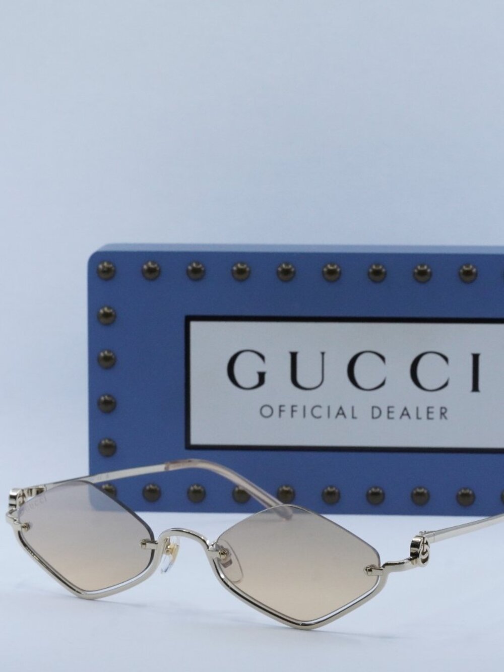 Gucci GG1604S 003 Geometric Sunglasses - Gold / Orange